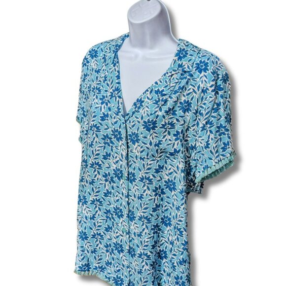 NEW - WONDERLY LOUNGE / SLEEPWEAR WITH FRINGED SLEEVES AND 3 BUTTON TOP (71443) - Picture 4 of 9
